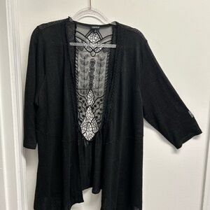 Torrid Black Lace-Detail Cardigan